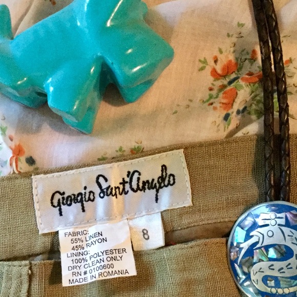 ⚜ Vintage LINEN SAGE TROUSERS  TRANSITIONAL LIKE NEW Sz 8 - Picture 6 of 13